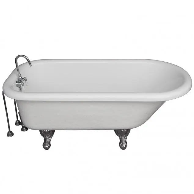 Barclay TKATR67-WCP9 Atlin 67″ Acrylic Roll Top Tub Kit in White – Polished Chrome Accessories