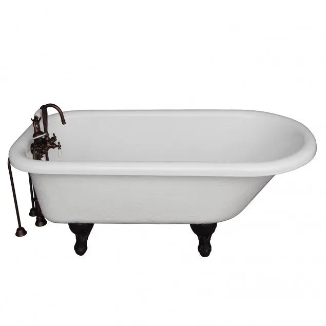 Barclay TKATR67-WORB1 Atlin 67″ Acrylic Roll Top Tub Kit in White – Oil Rubbed Bronze Accessories