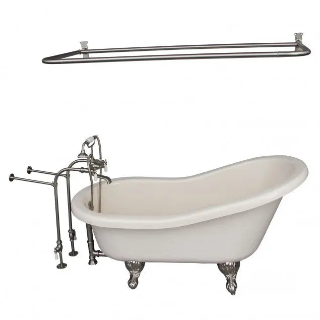 Barclay TKATS60-BBN5 Estelle 60″ Acrylic Slipper Tub Kit in Bisque – Brushed Nickel Accessories