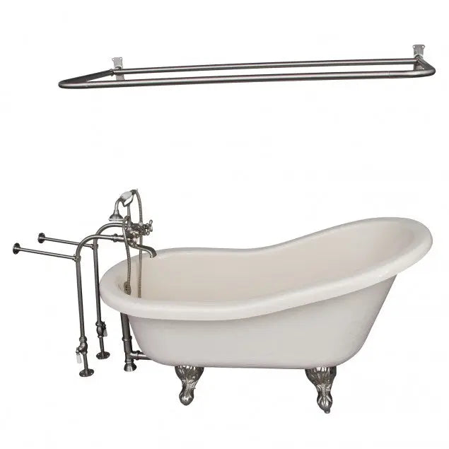 Barclay TKATS60-BBN6 Estelle 60″ Acrylic Slipper Tub Kit in Bisque – Brushed Nickel Accessories