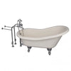 Barclay TKATS60-BCP1 Estelle 60″ Acrylic Slipper Tub Kit in Bisque – Polished Chrome Accessories