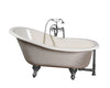 Barclay TKATS60-BCP2 Estelle 60″ Acrylic Slipper Premium Tub Kit in Bisque with Polished Chrome Accessories