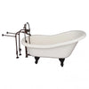 Barclay TKATS60-BORB2 Estelle 60″ Acrylic Slipper Tub Kit in Bisque – Oil Rubbed Bronze Accessories