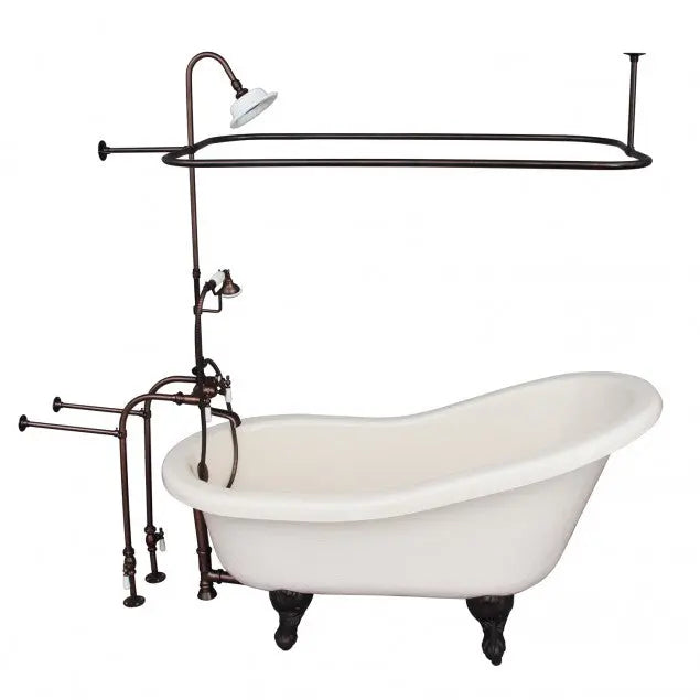 Barclay TKATS60-BORB3 Estelle 60″ Acrylic Slipper Tub Kit in Bisque – Oil Rubbed Bronze Accessories