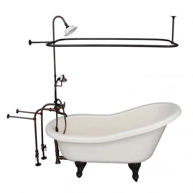 Barclay TKATS60-BORB4 Estelle 60″ Acrylic Slipper Tub Kit in Bisque – Oil Rubbed Bronze Accessories