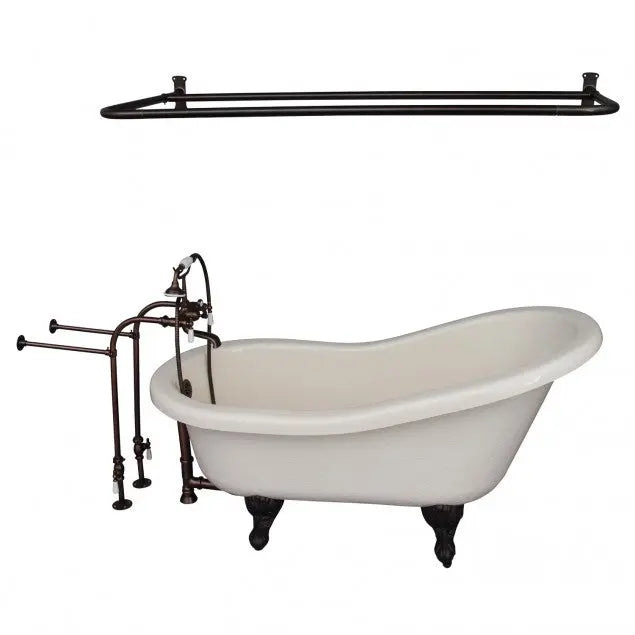 Barclay TKATS60-BORB5 Estelle 60″ Acrylic Slipper Tub Kit in Bisque – Oil Rubbed Bronze Accessories