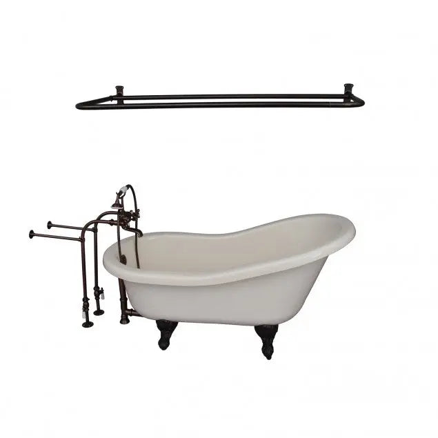 Barclay TKATS60-BORB6 Estelle 60″ Acrylic Slipper Tub Kit in Bisque – Oil Rubbed Bronze Accessories