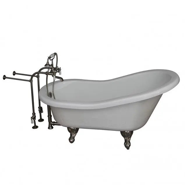 Barclay TKATS60-WBN1 Estelle 60″ Acrylic Slipper Tub Kit in White – Brushed Nickel Accessories