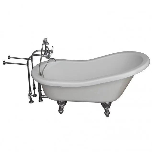 Barclay TKATS60-WCP2 Estelle 60″ Acrylic Slipper Tub Kit in White – Polished Chrome Accessories