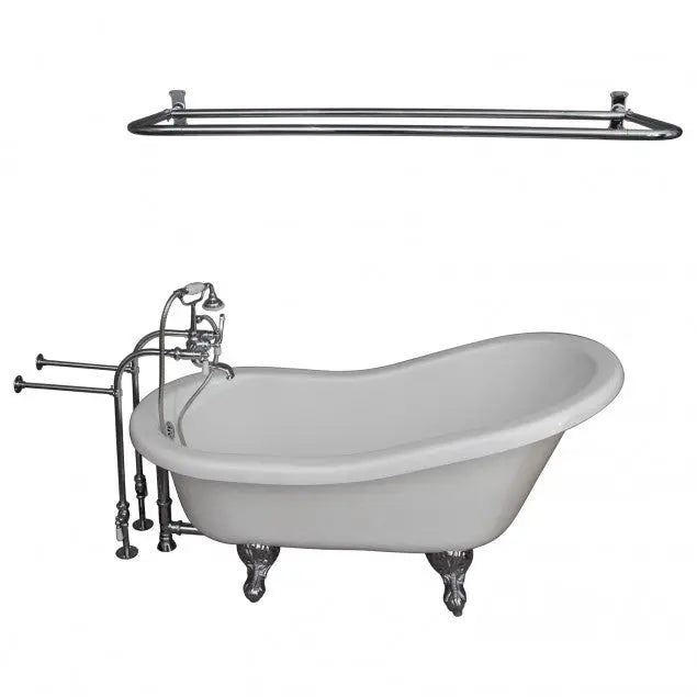 Barclay TKATS60-WCP5 Estelle 60″ Acrylic Slipper Tub Kit in White – Polished Chrome Accessories