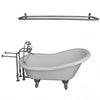 Barclay TKATS60-WCP6 Estelle 60″ Acrylic Slipper Tub Kit in White – Polished Chrome Accessories