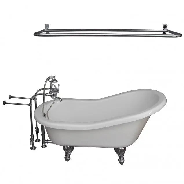 Barclay TKATS60-WCP6 Estelle 60″ Acrylic Slipper Tub Kit in White – Polished Chrome Accessories