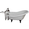 Barclay TKATS60-WORB1 Estelle 60″ Acrylic Slipper Tub Kit in White – Oil Rubbed Bronze Accessories