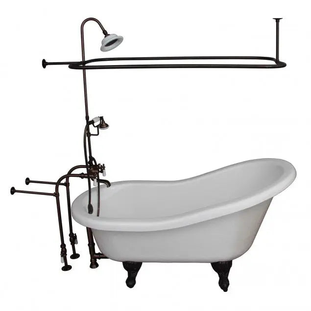 Barclay TKATS60-WORB3 Estelle 60″ Acrylic Slipper Tub Kit in White – Oil Rubbed Bronze Accessories