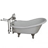 Barclay TKATS67-WBN1 Imogene 67″ Acrylic Slipper Tub Kit in White – Brushed Nickel Accessories