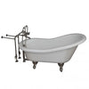 Barclay TKATS67-WBN2 Imogene 67″ Acrylic Slipper Tub Kit in White – Brushed Nickel Accessories