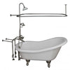 Barclay TKATS67-WBN4 Imogene 67″ Acrylic Slipper Tub Kit in White – Brushed Nickel Accessories