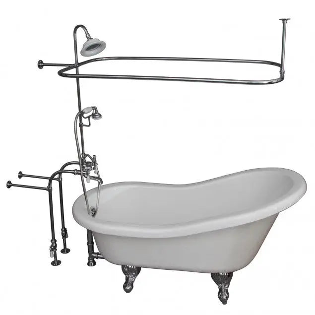 Barclay TKATS67-WCP3 Imogene 67″ Acrylic Slipper Tub Kit in White – Polished Chrome Accessories