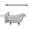 Barclay TKATS67-WCP5 Imogene 67″ Acrylic Slipper Tub Kit in White – Polished Chrome Accessories