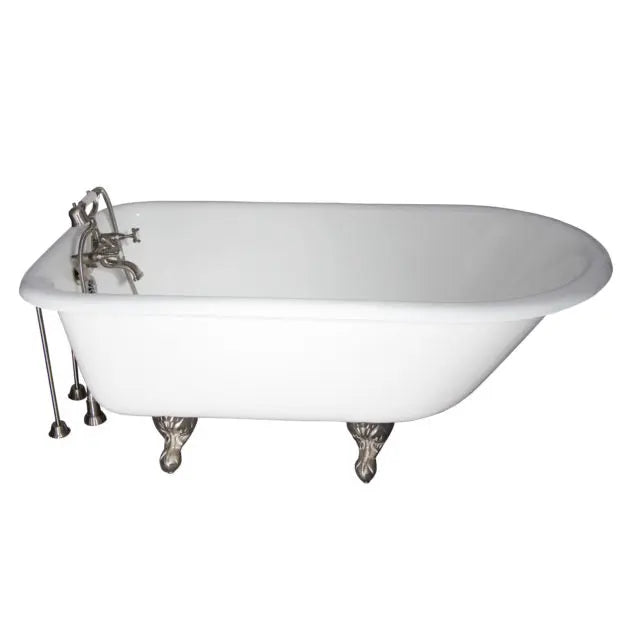 Barclay TKCTR60-SN3 Bartlett 60″ Cast Iron Roll Top Tub Kit – Brushed Nickel Accessories