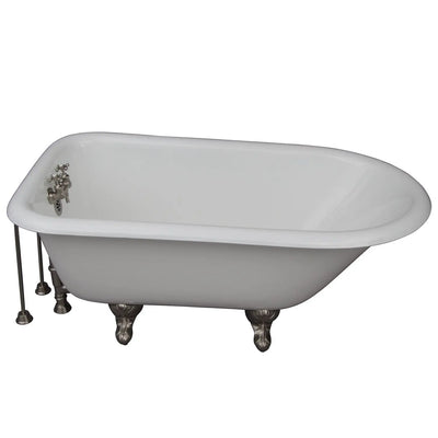 Barclay TKCTRH54-SN2 Antonio 55″ Cast Iron Roll Top Premium Tub Kit with Brushed Nickel Accessories