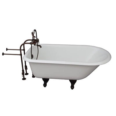 Barclay TKCTRN54-ORB1 Antonio 55″ Cast Iron Roll Top Premium Tub Kit with Oil Rubbed Bronze Accessories