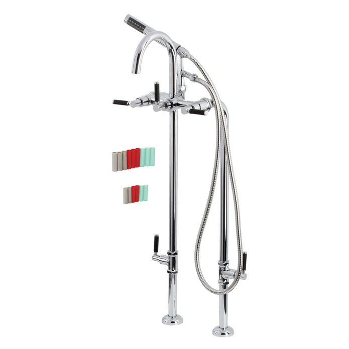 Kingston Brass Concord CCK810XDKL Freestanding Tub Faucet with Supply Line and Stop Valve, Polished Chrome