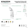 Kingston Brass Concord CCK810XDKL Freestanding Tub Faucet with Supply Line and Stop Valve, Polished Chrome Kingston Brass