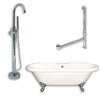 Cambridge Plumbing ADE-150-PKG-CP-NH Acrylic Double Ended Clawfoot Bathtub 70" by 30" with no Faucet Drillings and Polished Chrome Plumbing Package