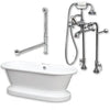 Cambridge Plumbing ADEP-398463-PKG-CP-NH Acrylic Double Ended Pedestal Bathtub 70" by 30" no Faucet Drillings and Polished Chrome Plumbing Package