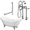 Cambridge Plumbing ADES-398463-PKG-CP-NH Acrylic Double Ended Slipper Bathtub 68" by 28" no Faucet Drillings - Polished Chrome Plumbing Package
