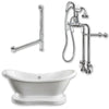 Cambridge Plumbing ADES-PED-398684-PKG-CP-NH Acrylic Double Ended Pedestal Slipper Tub 68" X 28" No Faucet Drillings Complete Chrome Plumbing Package