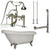 Cambridge Plumbing AST67-463D-6-PKG Acrylic Slipper Bathtub 67" X 28" with 7" Deck Mount Faucet Drillings and Complete Plumbing Package