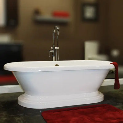 Cambridge Plumbing Acrylic Double Ended Pedestal Bathtub 70" X 30" Cambridge Plumbing