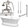 Cambridge Plumbing Acrylic Double Ended Pedestal Bathtub 70" X 30" with 7 inch Deck Mount Faucet Drillings and Complete Plumbing Package