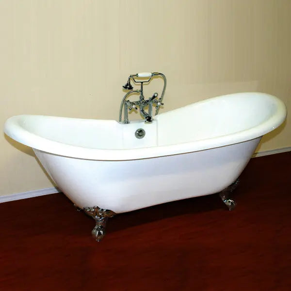 Cambridge Plumbing Acrylic Double Ended Slipper Bathtub 68" X 28" Cambridge Plumbing