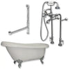 Cambridge Plumbing Acrylic Slipper Bathtub 61" X 28" with No Faucet Drillings and Complete Plumbing Package