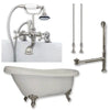 Cambridge Plumbing Acrylic Slipper Bathtub 67" X 28" with 7" Deck Mount Faucet Drillings and British Telephone Style Faucet Complete Plumbing Package