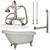 Cambridge Plumbing Acrylic Slipper Bathtub 67" X 28" with 7" Deck Mount Faucet Drillings and Complete Plumbing Package