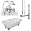 Cambridge Plumbing Cast Iron Double Ended Clawfoot Tub 67" X 30" 7" Deck Mount Faucet Drillings and Complete Plumbing Package