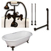 Cambridge Plumbing Cast Iron Double Ended Clawfoot Tub 67" X 30" 7" Deck Mount Faucet Drillings and Complete Plumbing Package