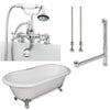 Cambridge Plumbing Cast Iron Double Ended Clawfoot Tub 67" X 30" 7" Deck Mount Faucet Drillings and Complete Plumbing Package