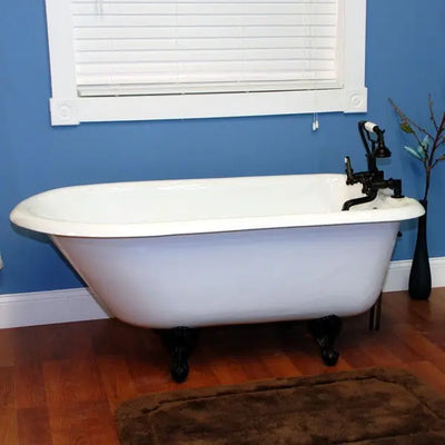 Cambridge Plumbing Cast-Iron Rolled Rim Clawfoot Tub 55" X 30"