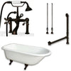 Cambridge Plumbing Cast-Iron Rolled Rim Clawfoot Tub 55" by 30" with 7" Deck Mount Faucet Drillings And Faucet Complete Plumbing Package