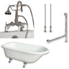 Cambridge Plumbing Cast-Iron Rolled Rim Clawfoot Tub 55" by 30" with 7" Deck Mount Faucet Drillings and Faucet Great Polished Chrome Plumbing Package