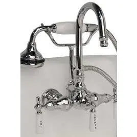 Cambridge Plumbing Clawfoot Tub Brass Wall Mount Faucet with Hand Held Shower