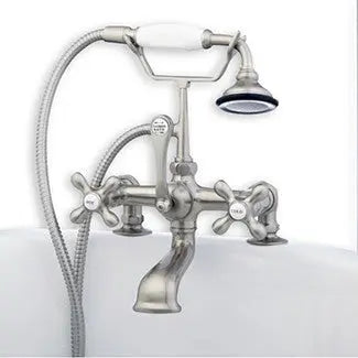 Cambridge Plumbing Clawfoot Tub Deck Mount Brass Faucet with Hand Held Shower