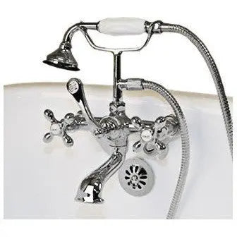 Cambridge Plumbing Clawfoot Tub Wall Mount British Telephone Faucet with Hand Held Shower