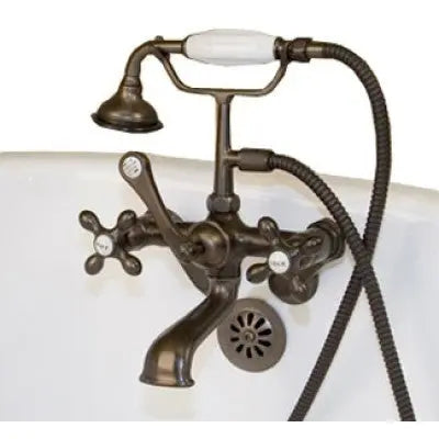 Cambridge Plumbing Clawfoot Tub Wall Mount British Telephone Faucet with Hand Held Shower
