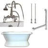 Cambridge Plumbing DES-PED-684D-PKG Cast Iron Double Ended Slipper Tub 71" X 30" with 7" Deck Mount Faucet Drillings and Faucet Plumbing Package